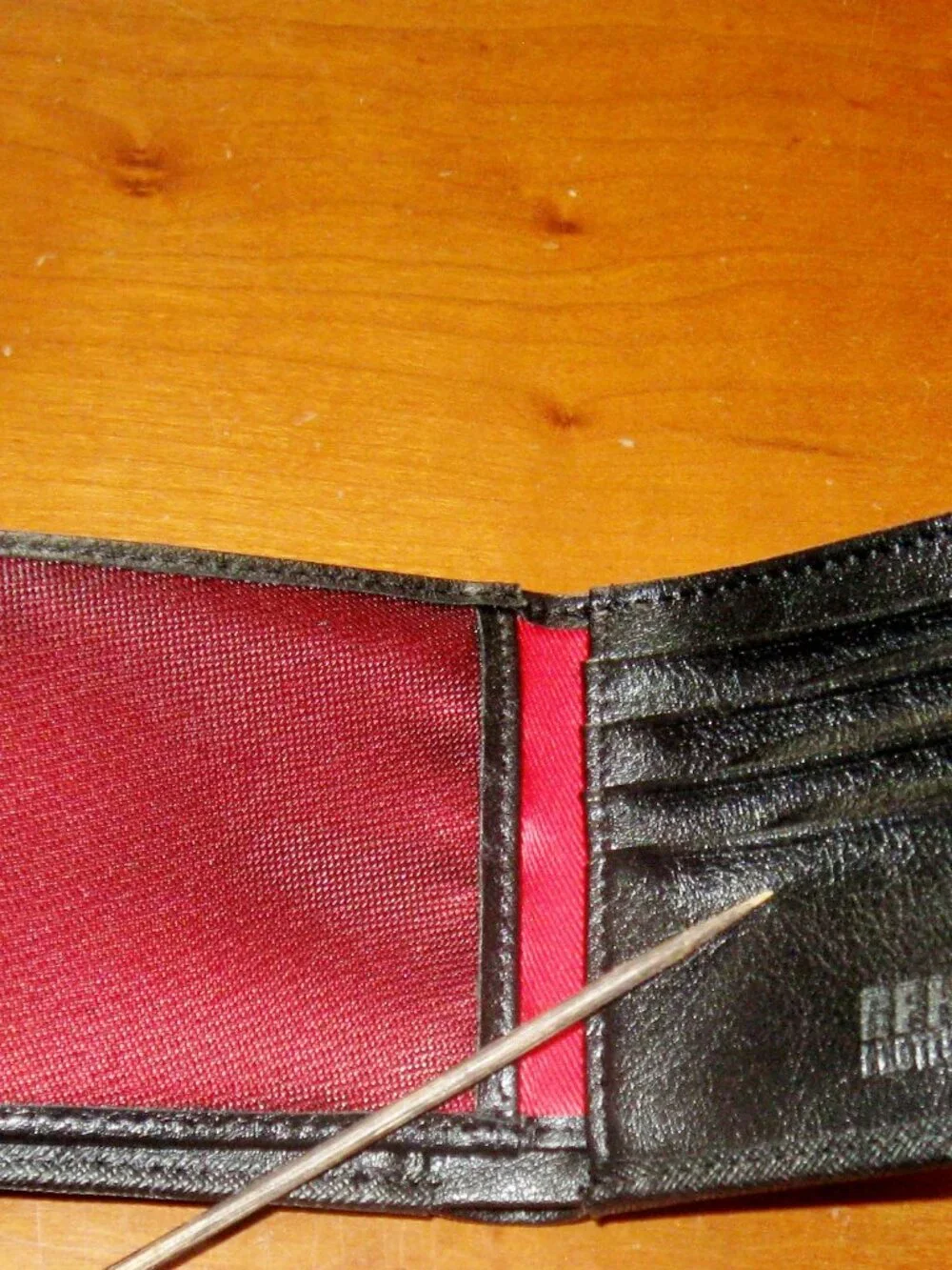 True Religion Slake Wallet Black Red Genuine Textured Leather Exterior Wallet